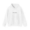 Velunete Minimalist Logo Hoodie — White Cozy Pullover