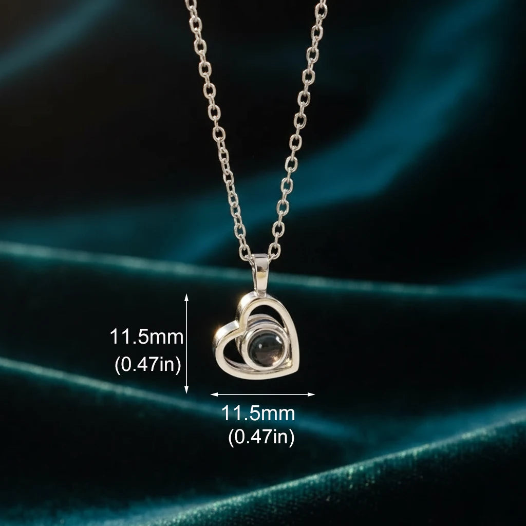 Personalised Photo Projection Necklace — Heart Pendant