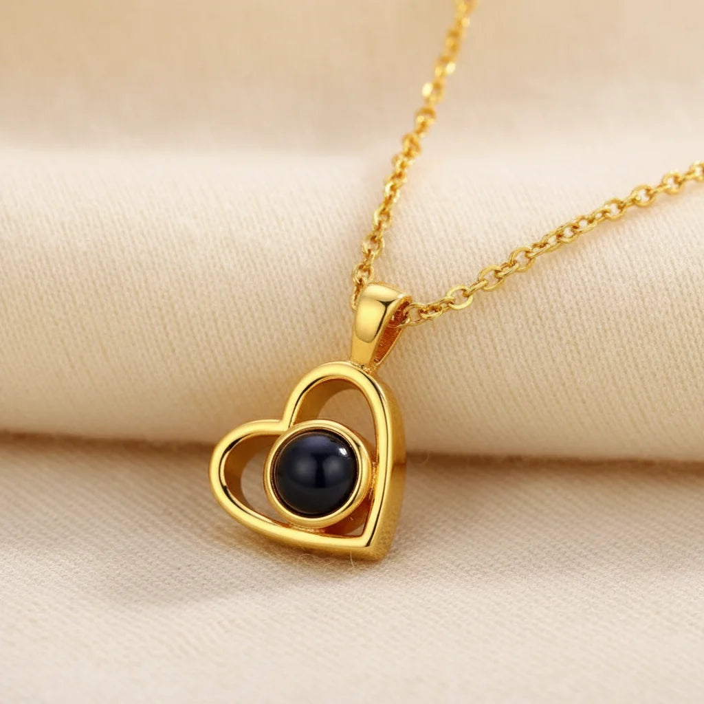 Personalised Photo Projection Necklace — Heart Pendant