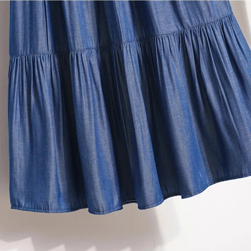 Women's Vintage A-Line Cake Skirt – High Waist Midi Skirt