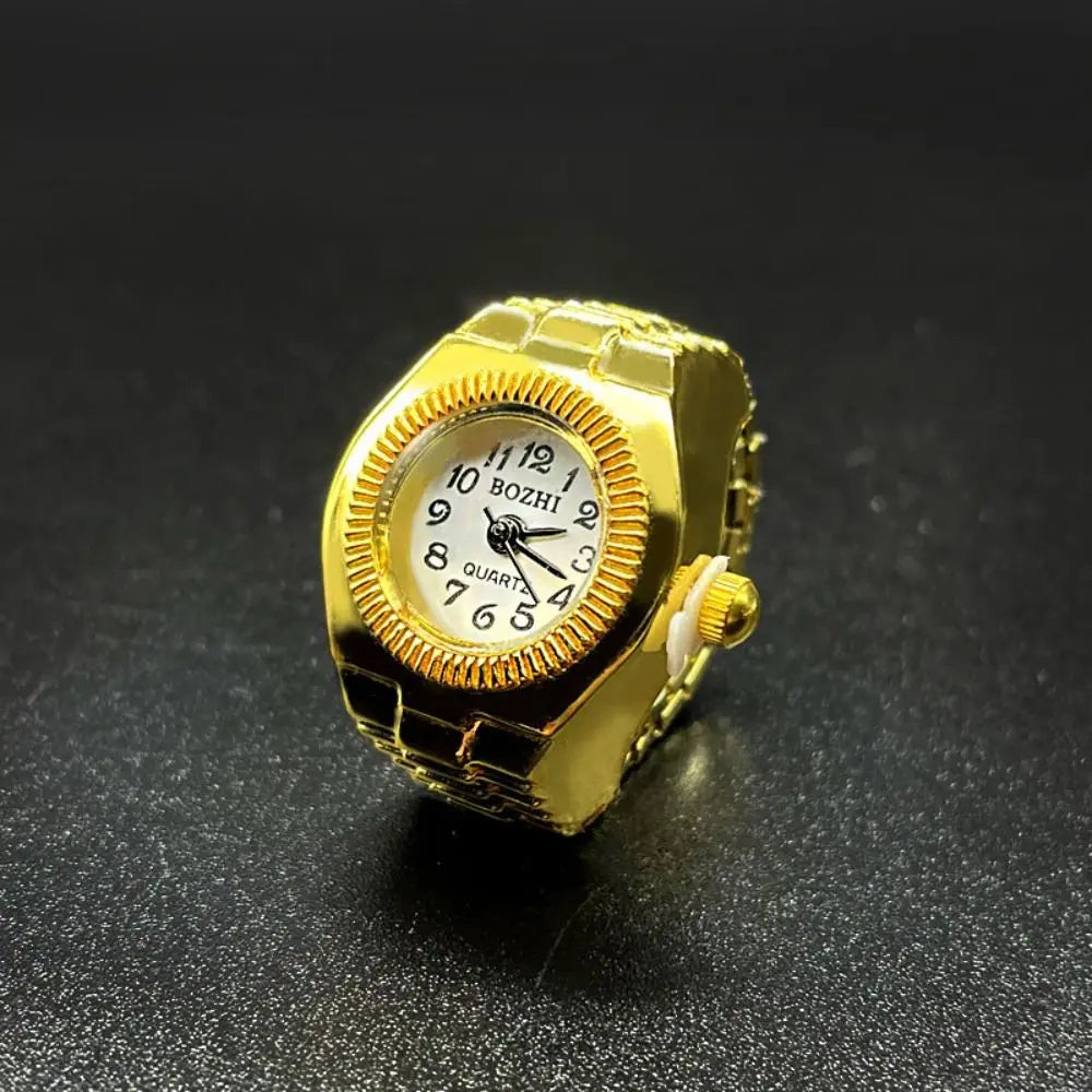 Vintage Finger Watch Ring — Heart Clock Punk Couple Ring