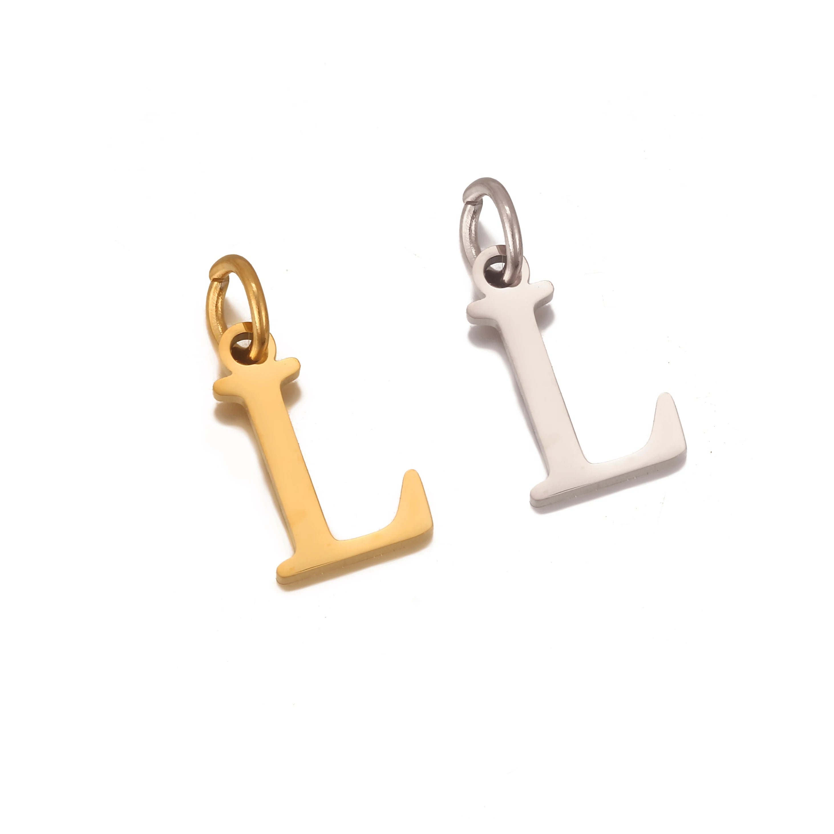 5pcs Stainless Steel Initial Letter Charms A-Z — Gold & Silver