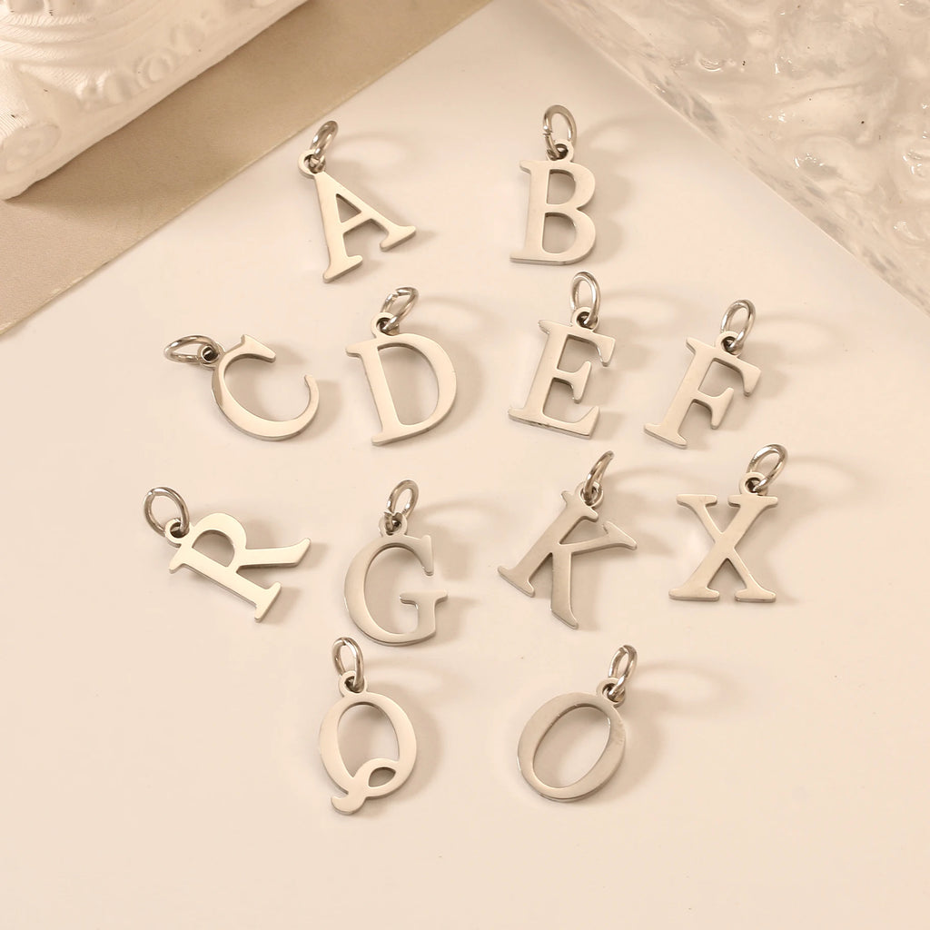 5pcs Stainless Steel Initial Letter Charms A-Z — Gold & Silver