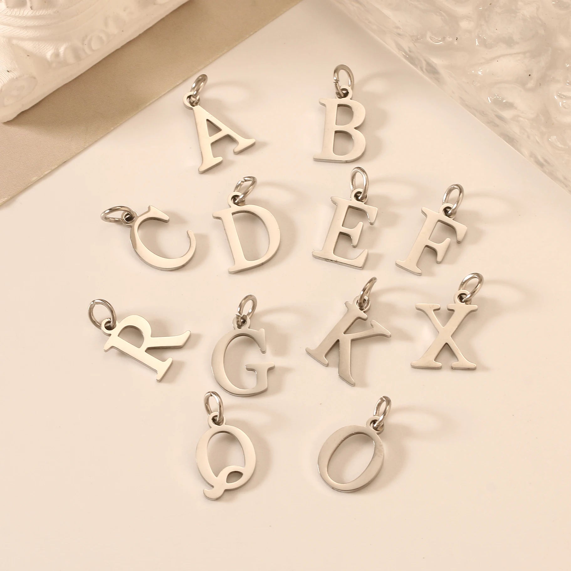 5pcs Stainless Steel Initial Letter Charms A-Z — Gold & Silver