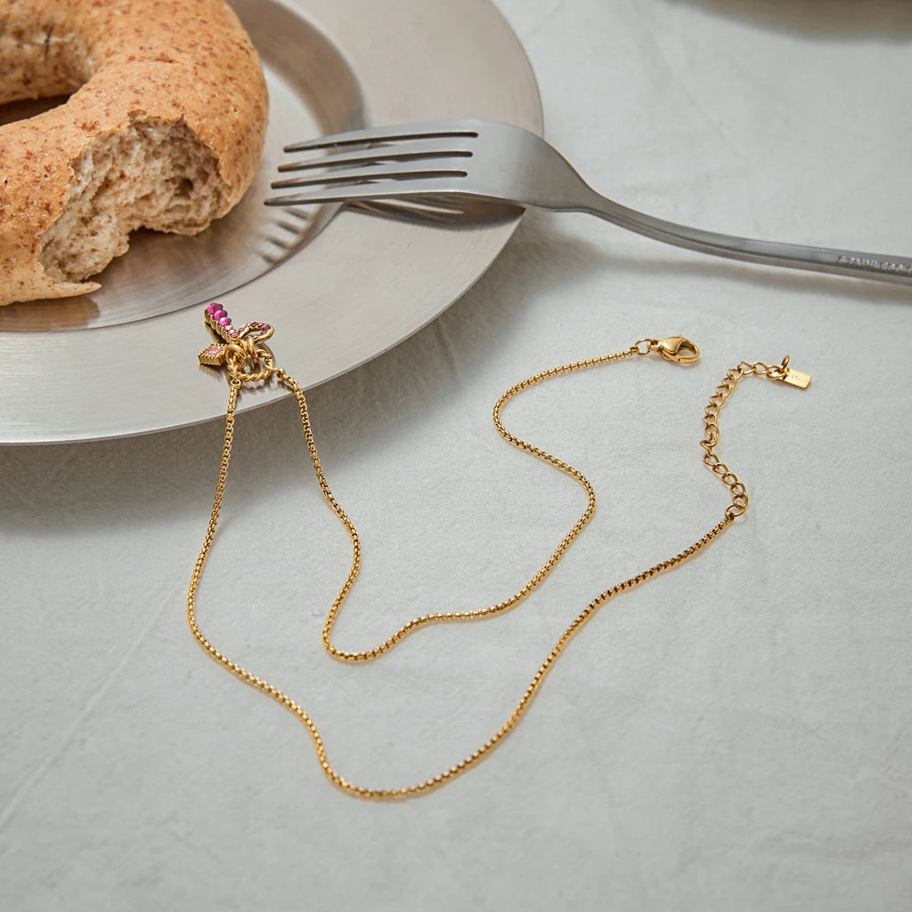 Pink Zirconia Heart Pendant Necklace — Delicate & Elegant