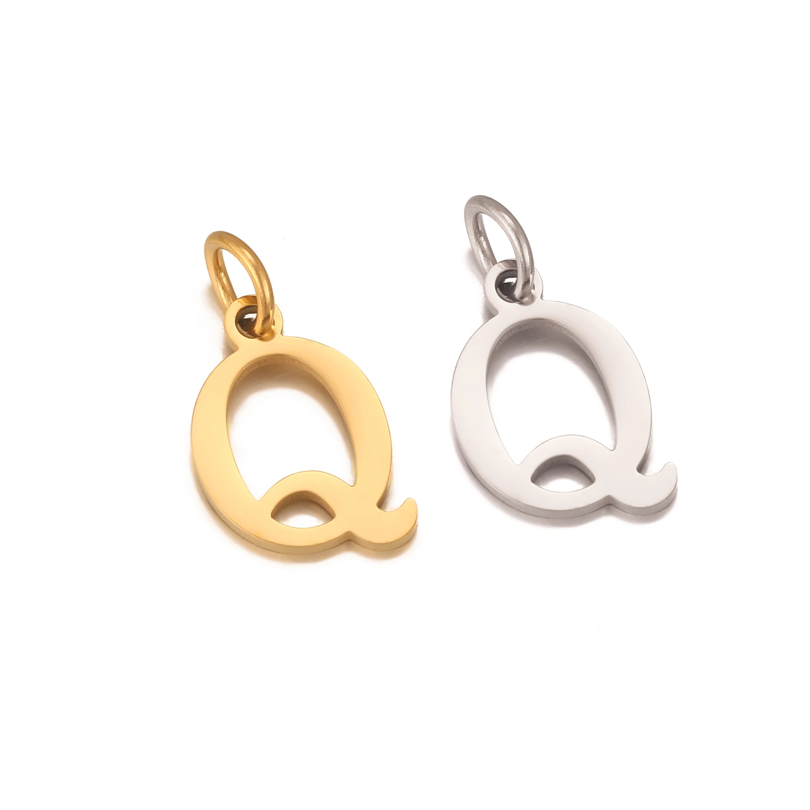 5pcs Stainless Steel Initial Letter Charms A-Z — Gold & Silver