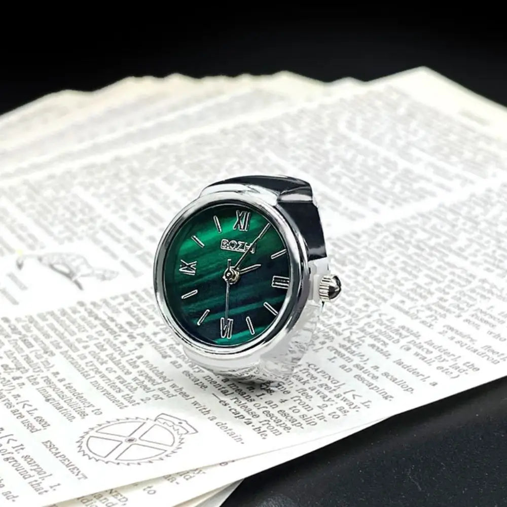 Vintage Finger Watch Ring — Heart Clock Punk Couple Ring