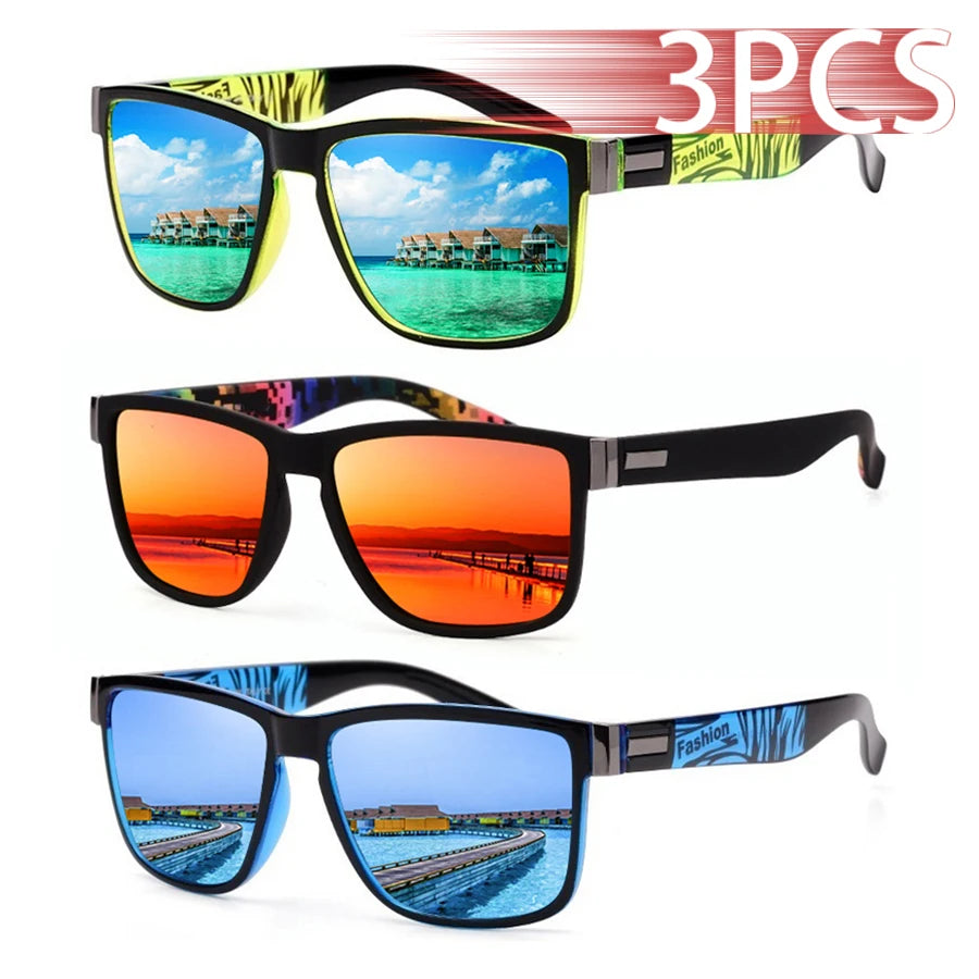 Square Sunglasses 3-Pack – UV400 Protection, Mix & Match Colours