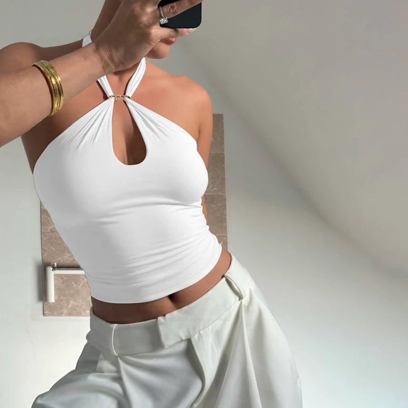 Women's Halter Backless Crop Top – Sexy Summer Tank Top
