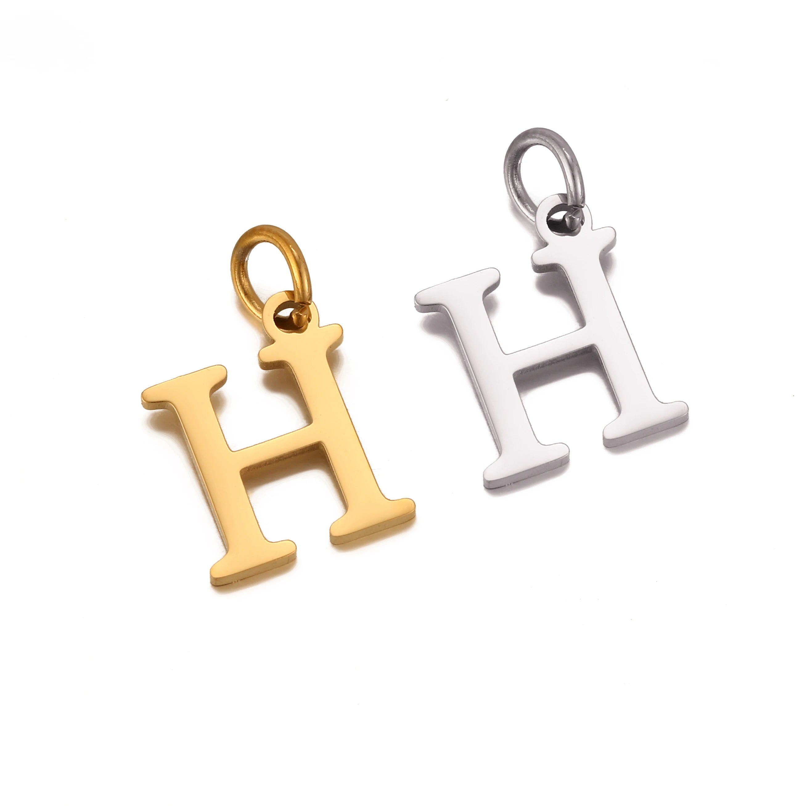 5pcs Stainless Steel Initial Letter Charms A-Z — Gold & Silver