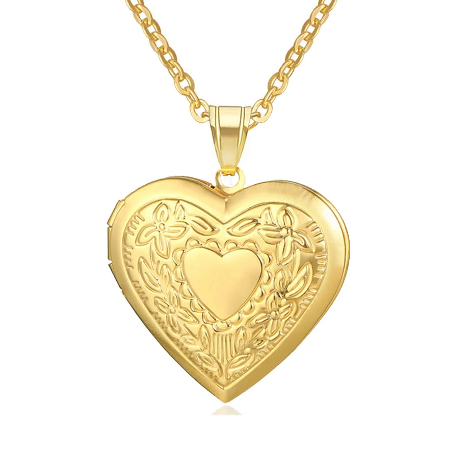 Heart Locket Pendant Necklace — Gold & Silver