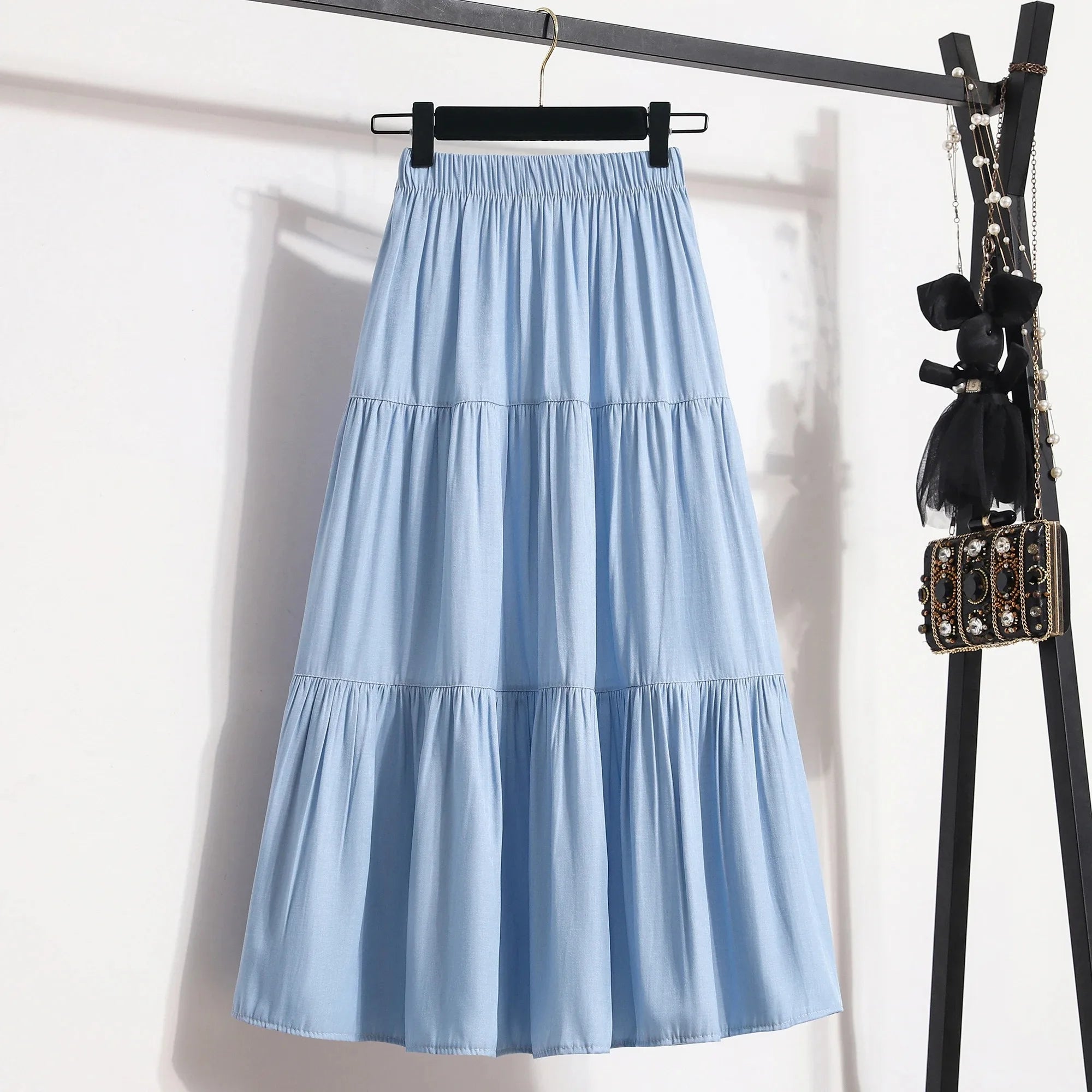 Women's Vintage A-Line Cake Skirt – High Waist Midi Skirt