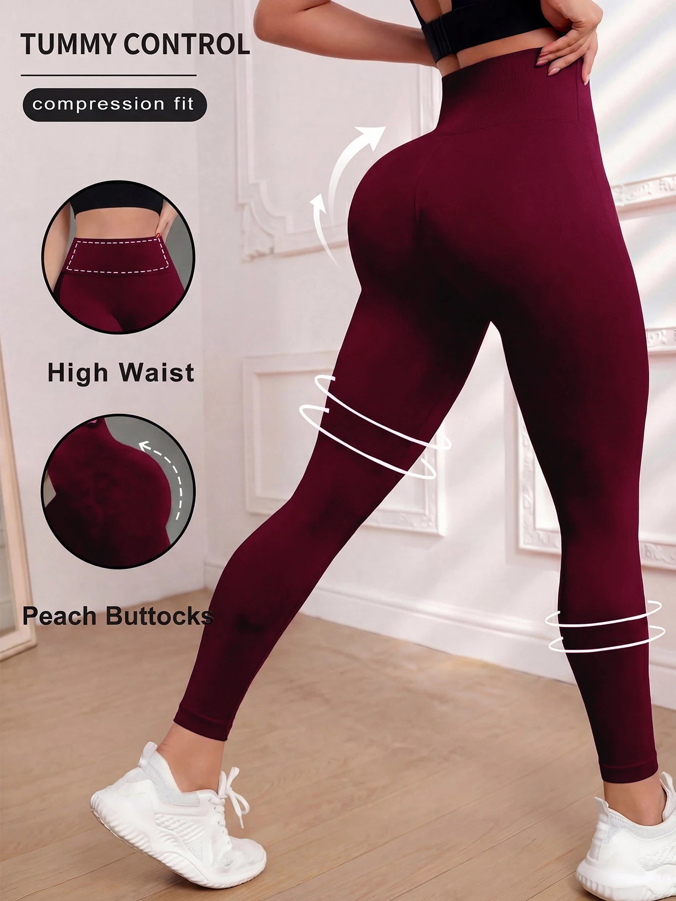 Women's High Waist Yoga Leggings – Slim Fit Sport Pants
