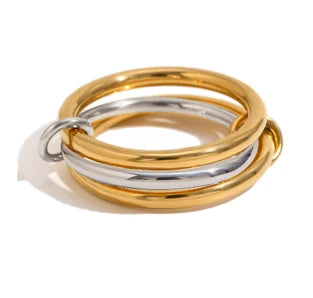 Two-Tone Stacking Ring Set — Four Rings, One Look