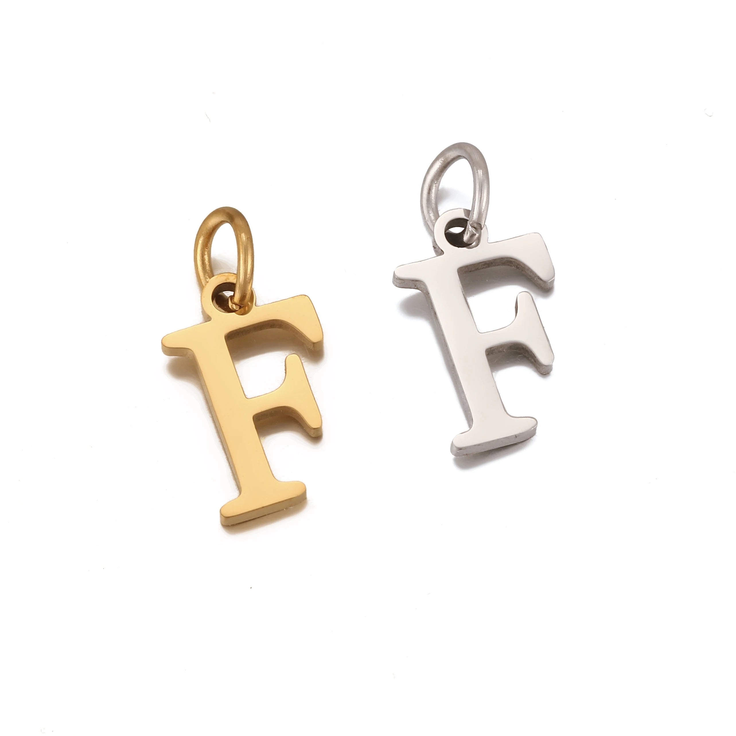5pcs Stainless Steel Initial Letter Charms A-Z — Gold & Silver
