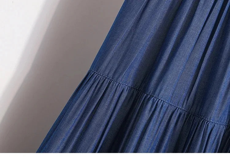 Women's Vintage A-Line Cake Skirt – High Waist Midi Skirt