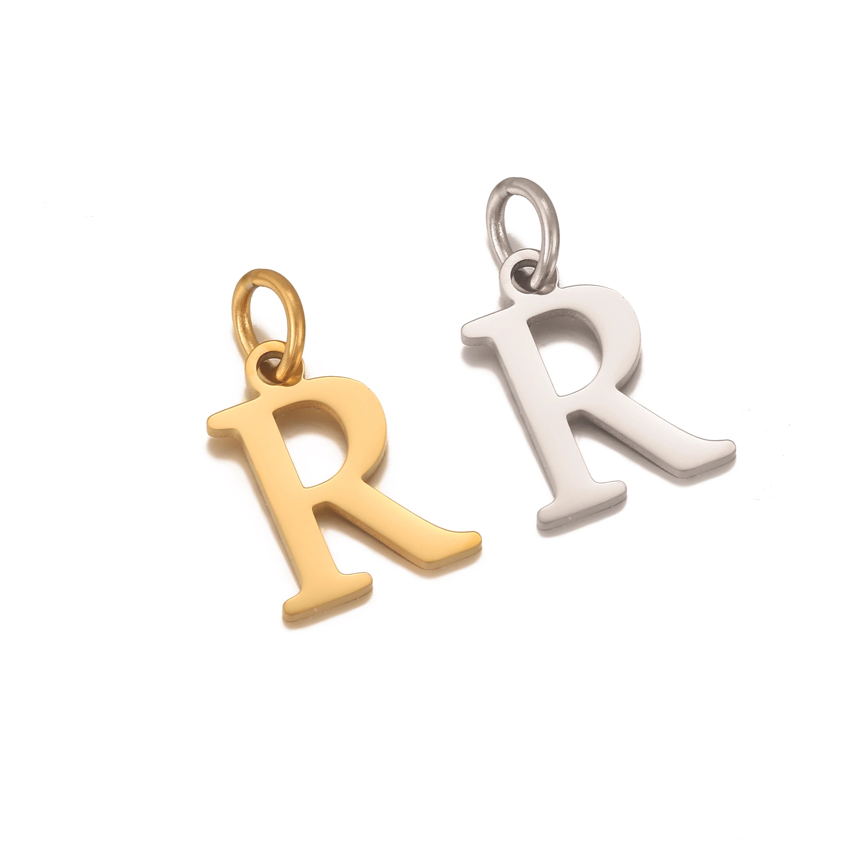 5pcs Stainless Steel Initial Letter Charms A-Z — Gold & Silver