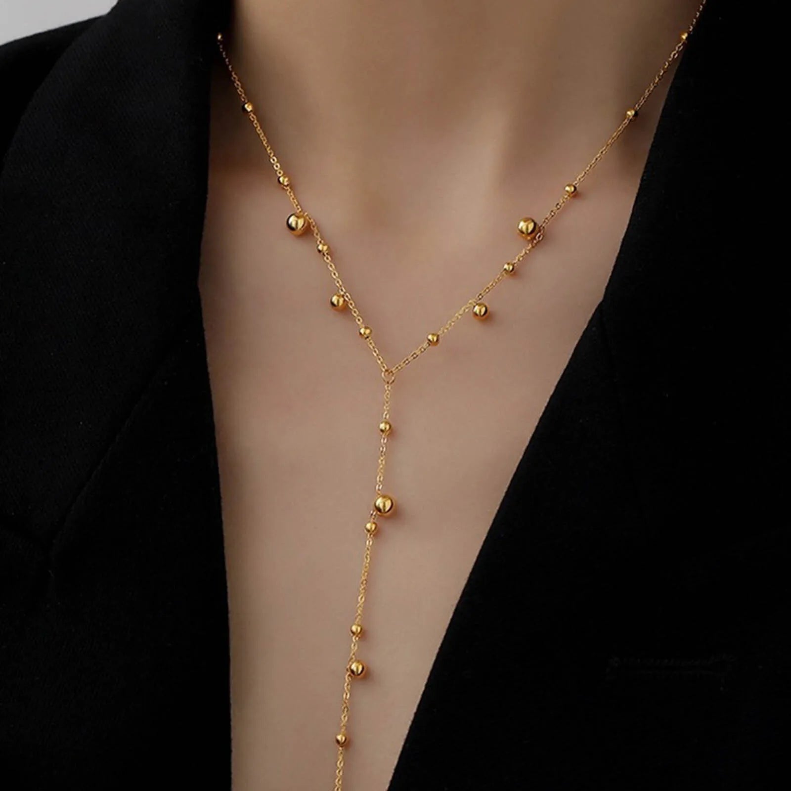 Heart & Butterfly Y-Necklace — Simple Sweater Chain