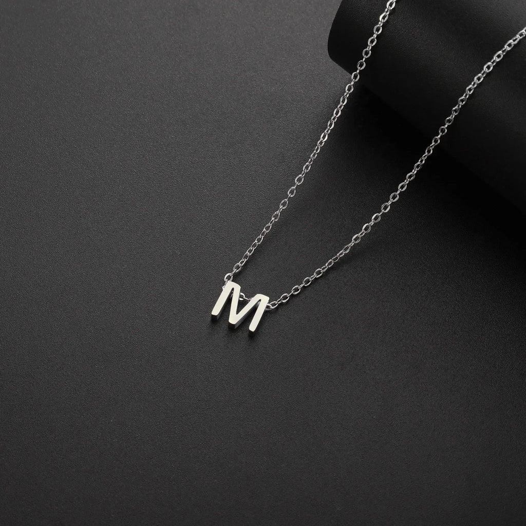 Initial Letter Pendant Necklace A-Z — Gold & Silver