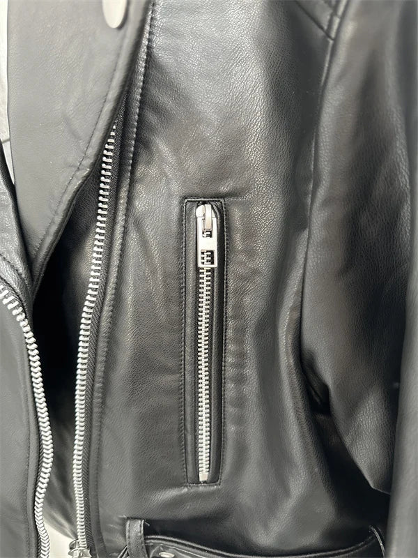 Women's Washed Leather Jacket – Vintage Belted Coat
