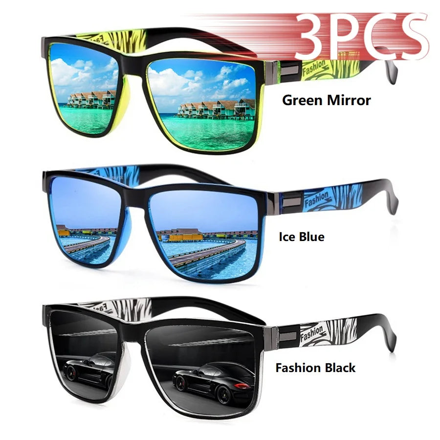 Square Sunglasses 3-Pack – UV400 Protection, Mix & Match Colours
