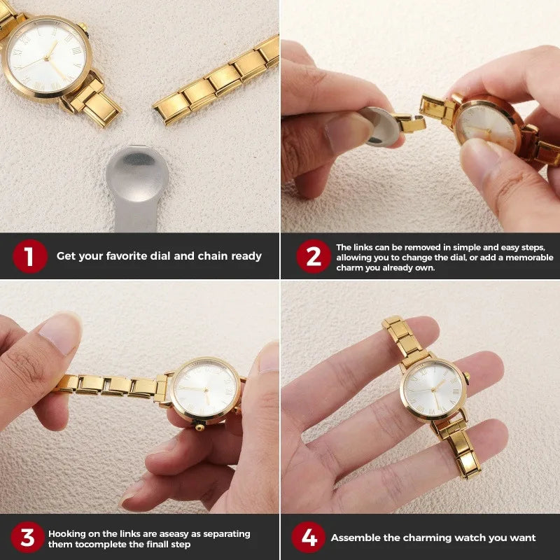 DIY Italian Elastic Charm Watch Bracelet Bangle — 9MM Stainless Steel