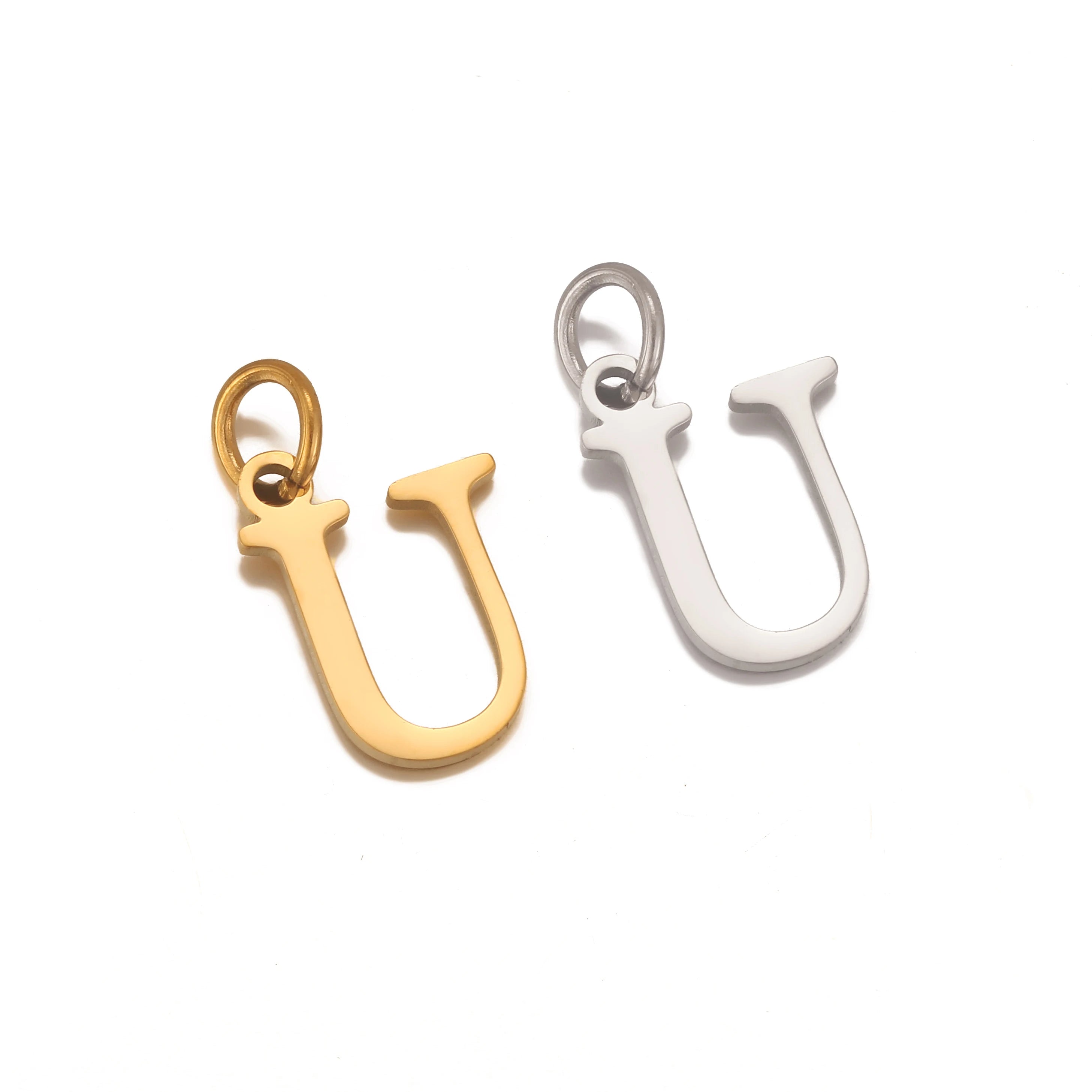 5pcs Stainless Steel Initial Letter Charms A-Z — Gold & Silver