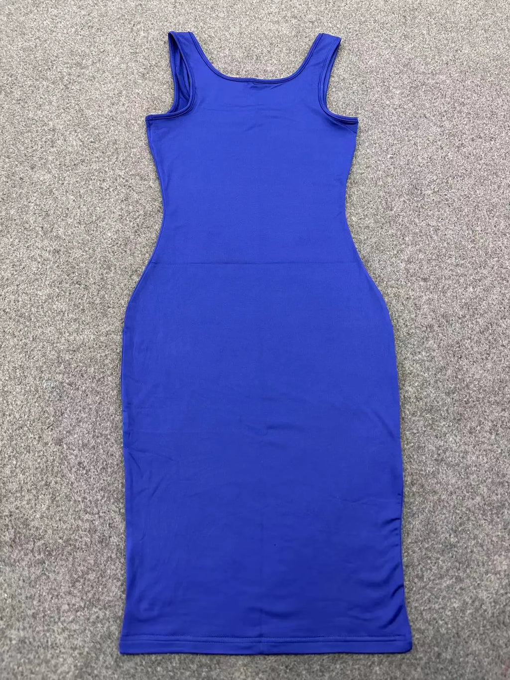 Women's Sleeveless Tank Midi Dress – Square Neck Summer Dress