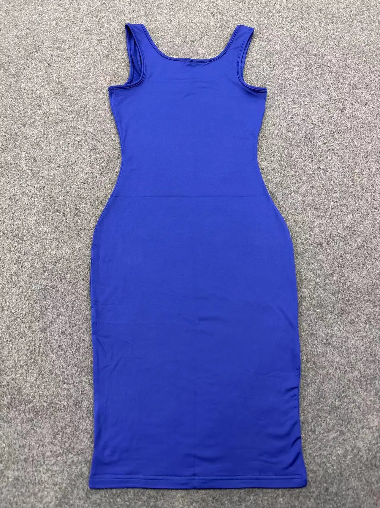 Women's Sleeveless Tank Midi Dress – Square Neck Summer Dress