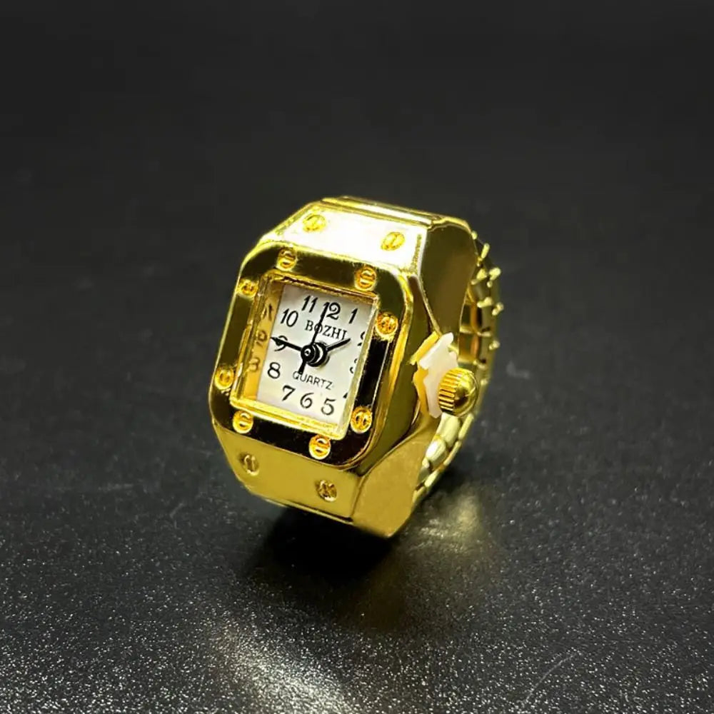 Vintage Finger Watch Ring — Heart Clock Punk Couple Ring