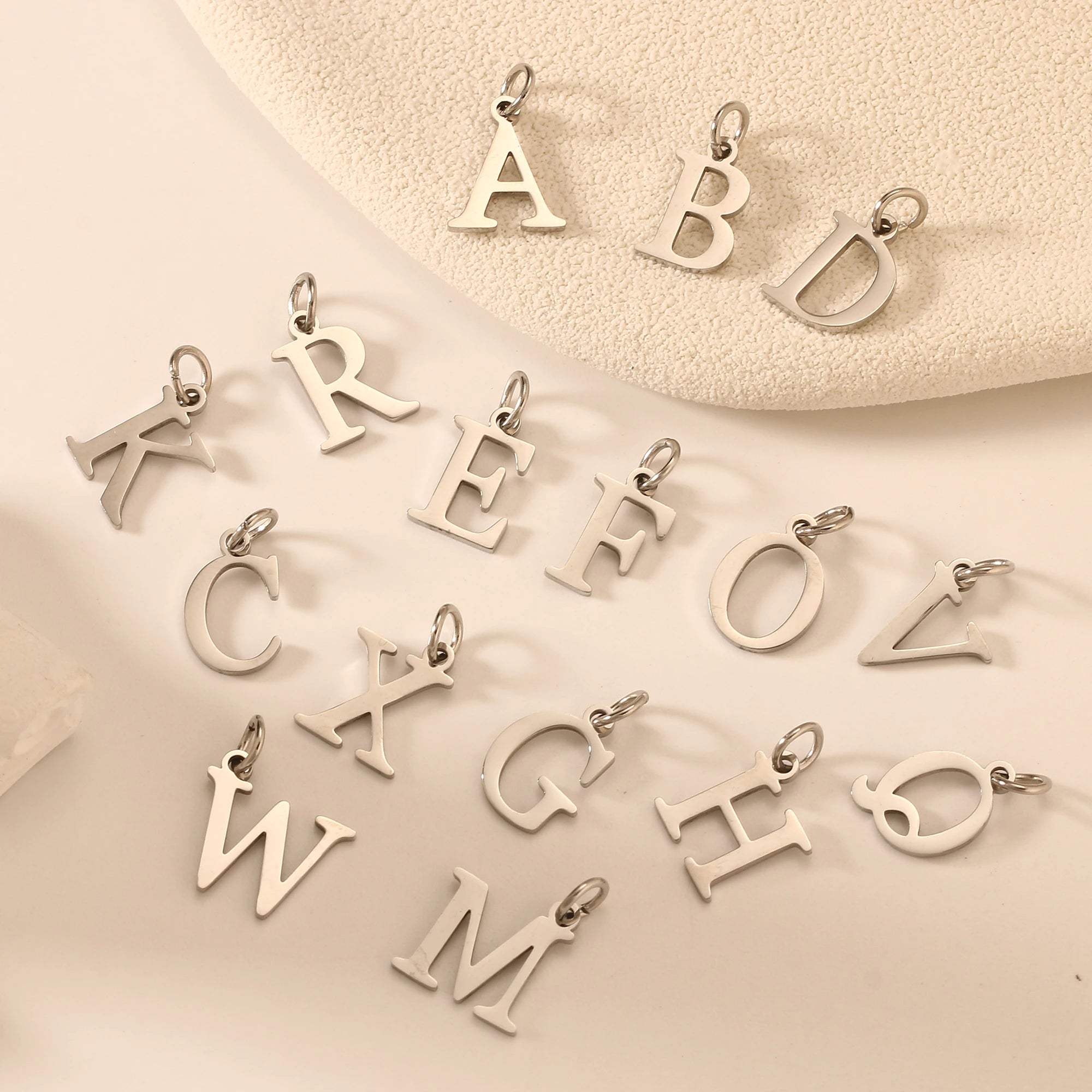 5pcs Stainless Steel Initial Letter Charms A-Z — Gold & Silver