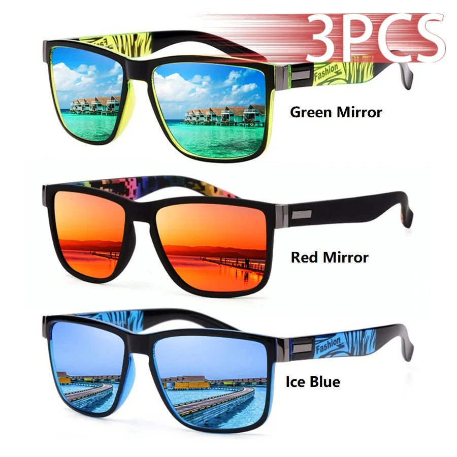 Square Sunglasses 3-Pack – UV400 Protection, Mix & Match Colours