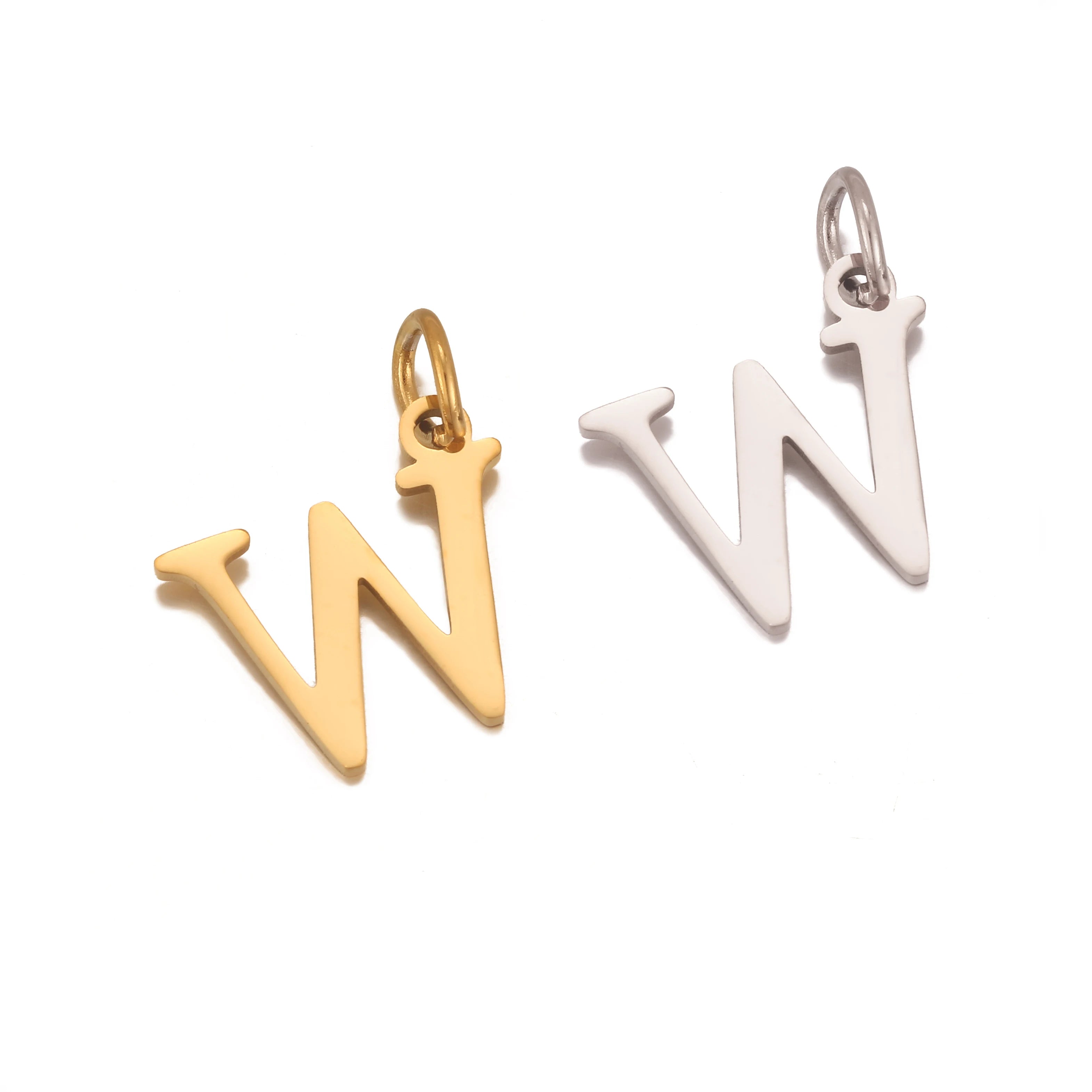 5pcs Stainless Steel Initial Letter Charms A-Z — Gold & Silver