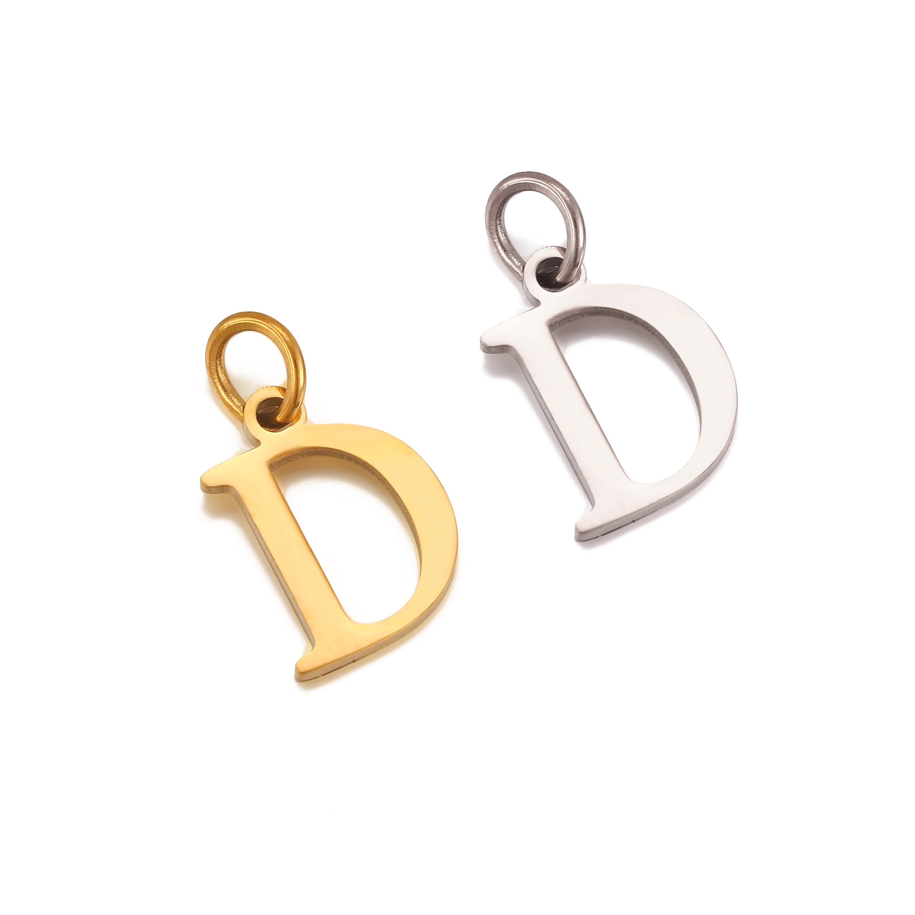 5pcs Stainless Steel Initial Letter Charms A-Z — Gold & Silver