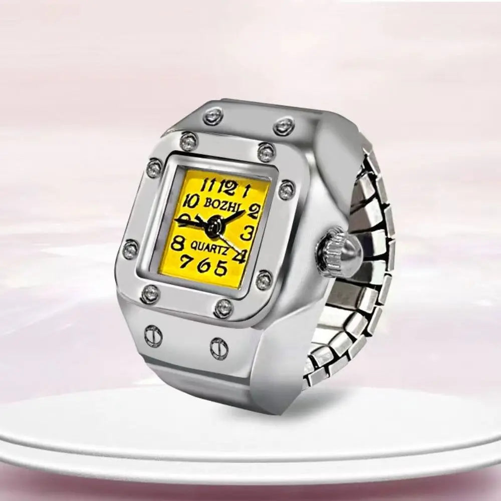 Vintage Finger Watch Ring — Heart Clock Punk Couple Ring