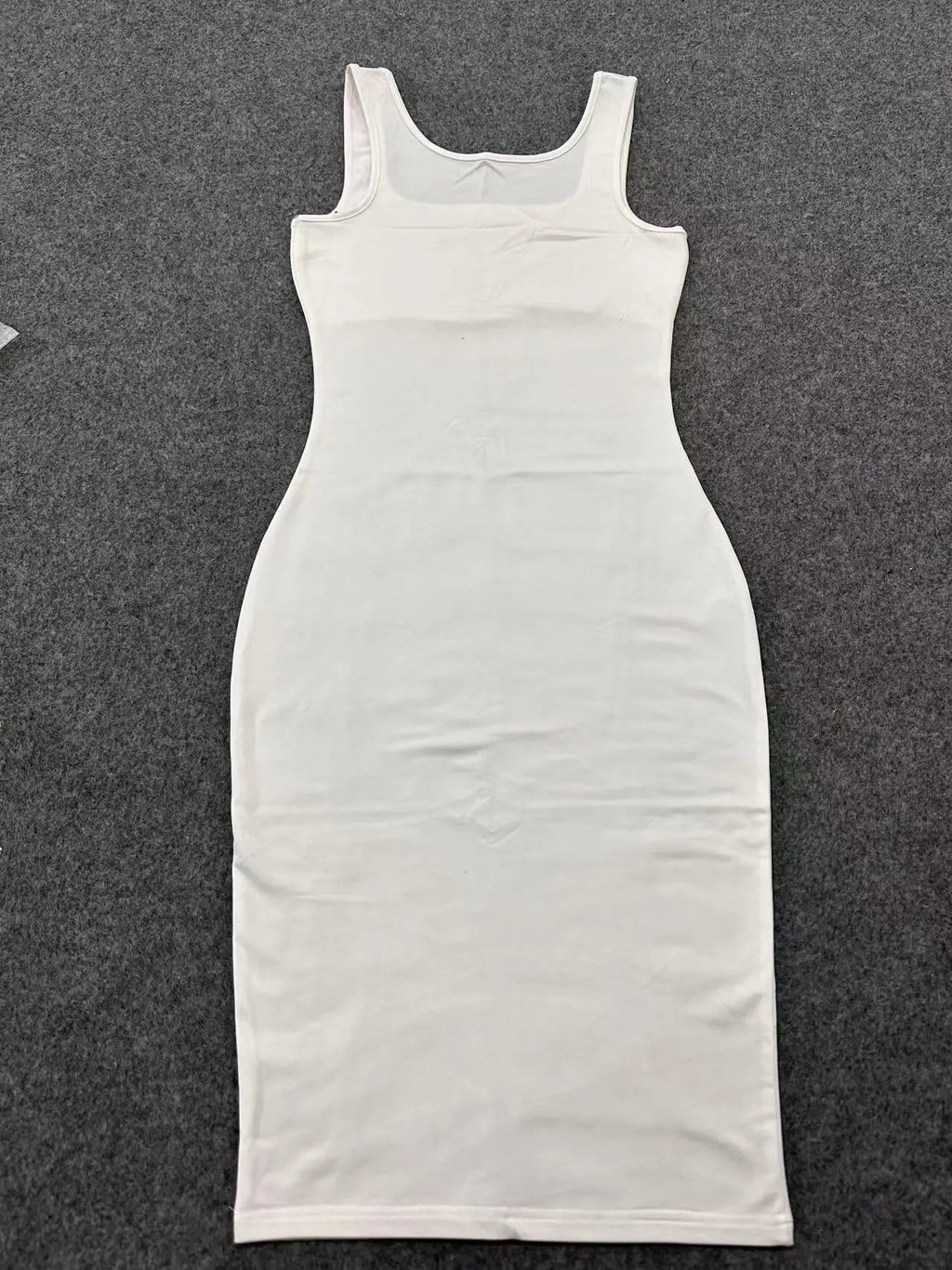 Women's Sleeveless Tank Midi Dress – Square Neck Summer Dress