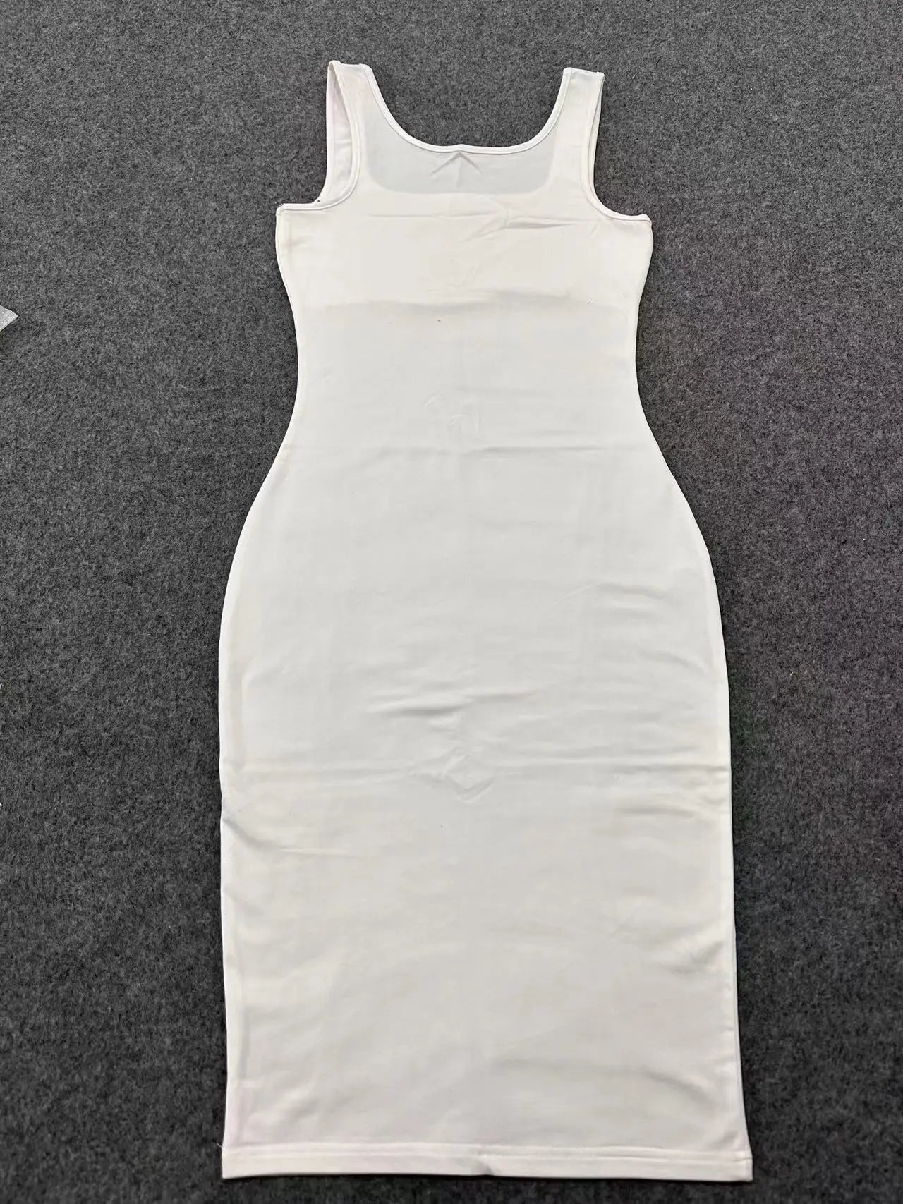 Women's Sleeveless Tank Midi Dress – Square Neck Summer Dress