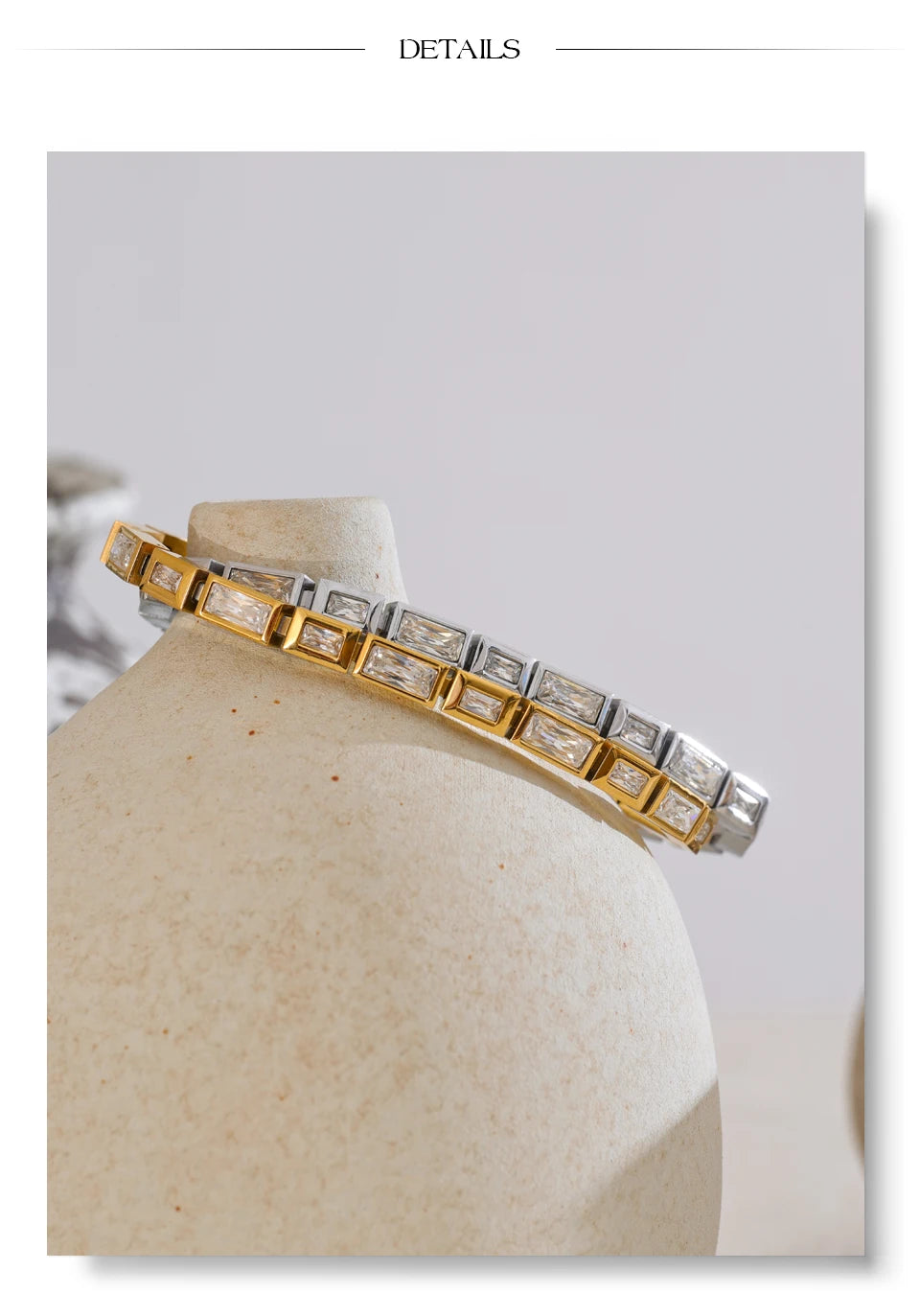 Premium Cubic Zirconia Chain Bracelet — Waterproof Stainless Steel