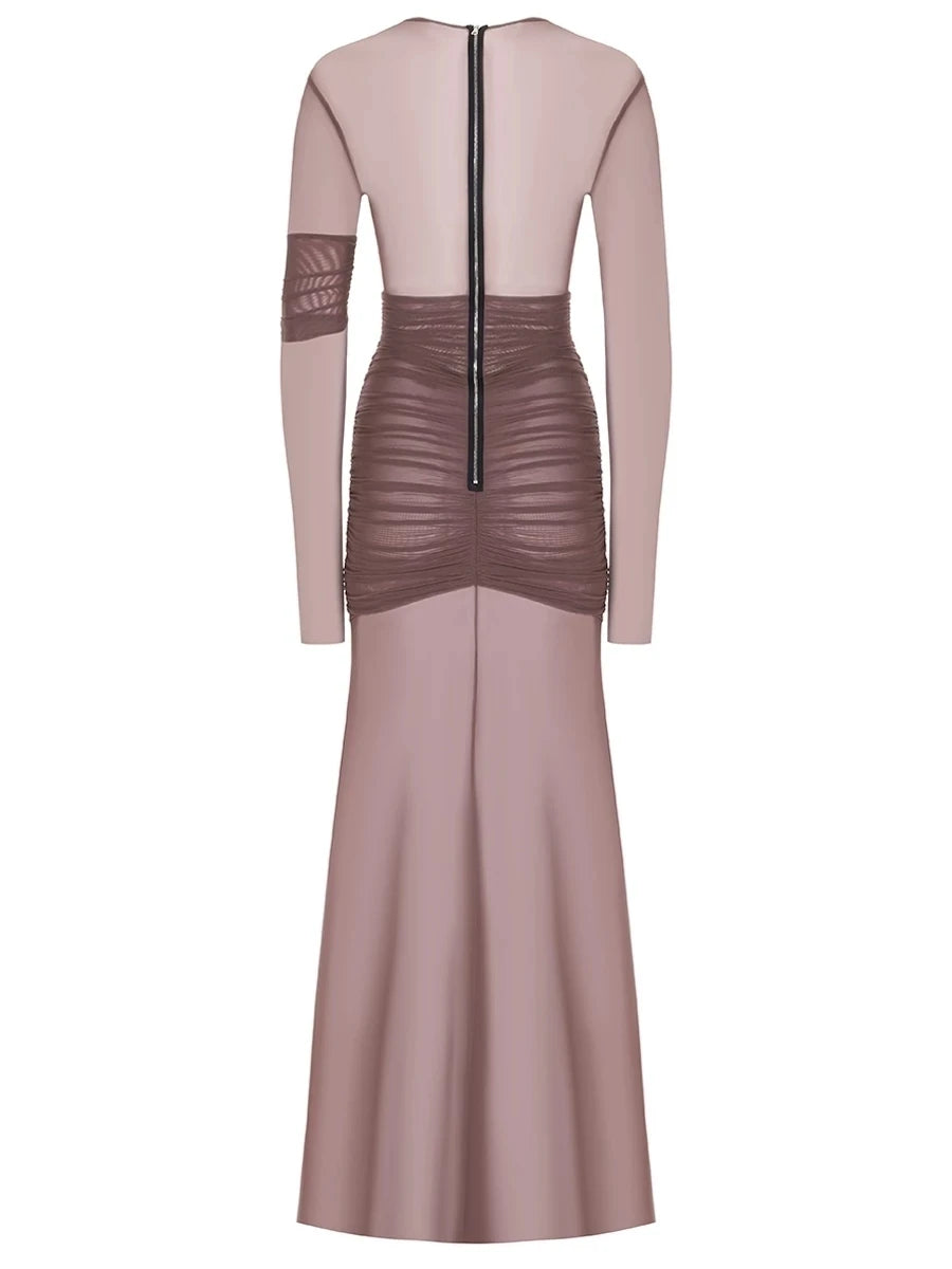 Women's Mesh Patchwork Bodycon Evening Dress