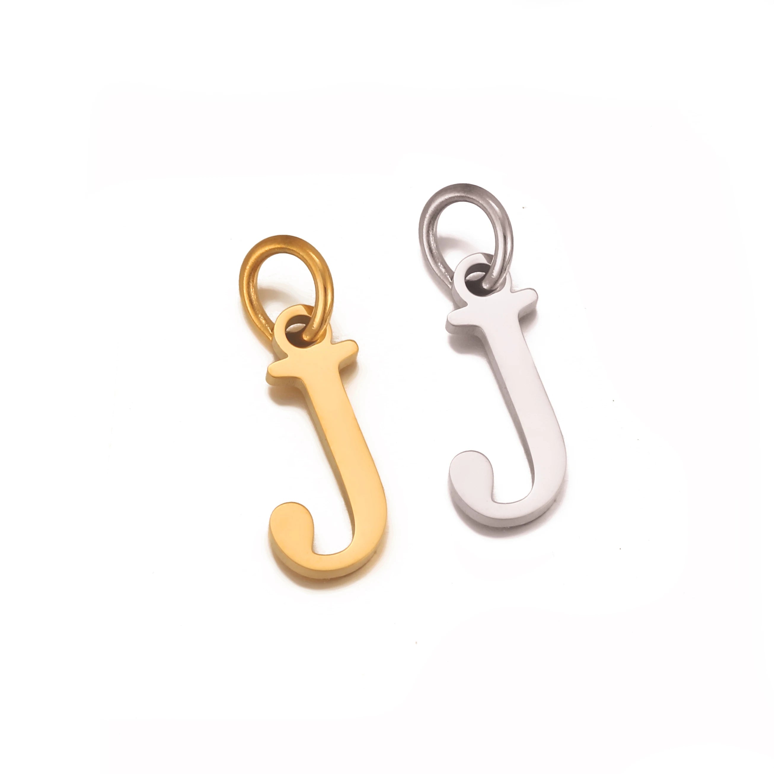 5pcs Stainless Steel Initial Letter Charms A-Z — Gold & Silver