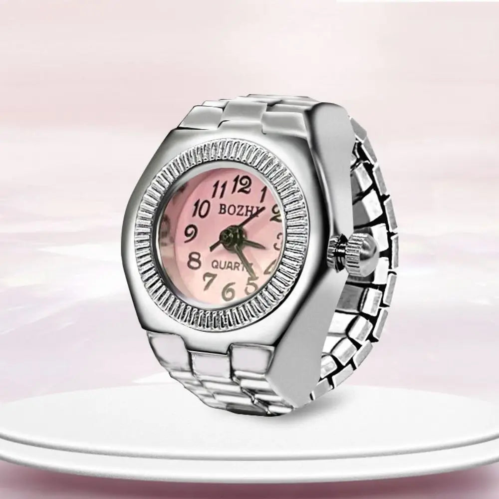 Vintage Finger Watch Ring — Heart Clock Punk Couple Ring