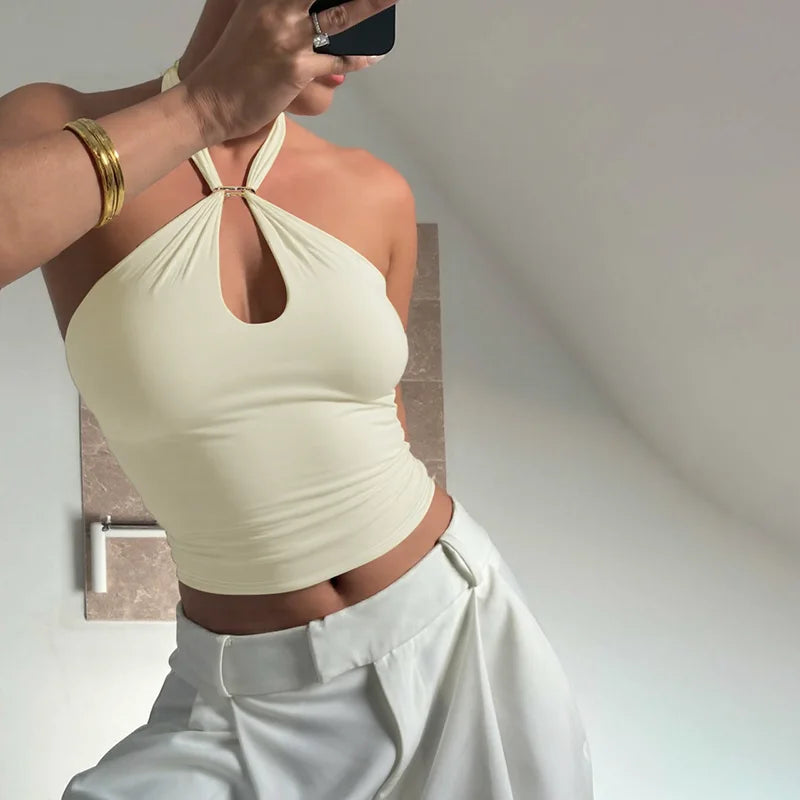 Women's Halter Backless Crop Top – Sexy Summer Tank Top