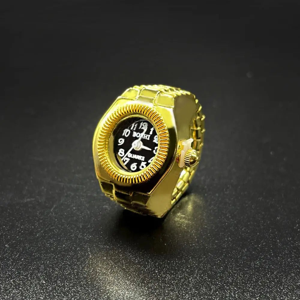 Vintage Finger Watch Ring — Heart Clock Punk Couple Ring