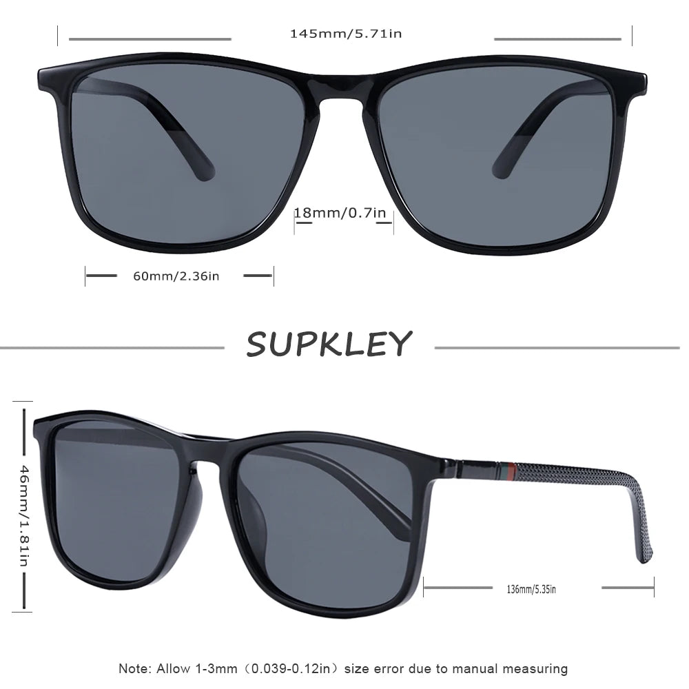 SUPKLEY Square Sports Sunglasses – Polarized UV400, Lightweight