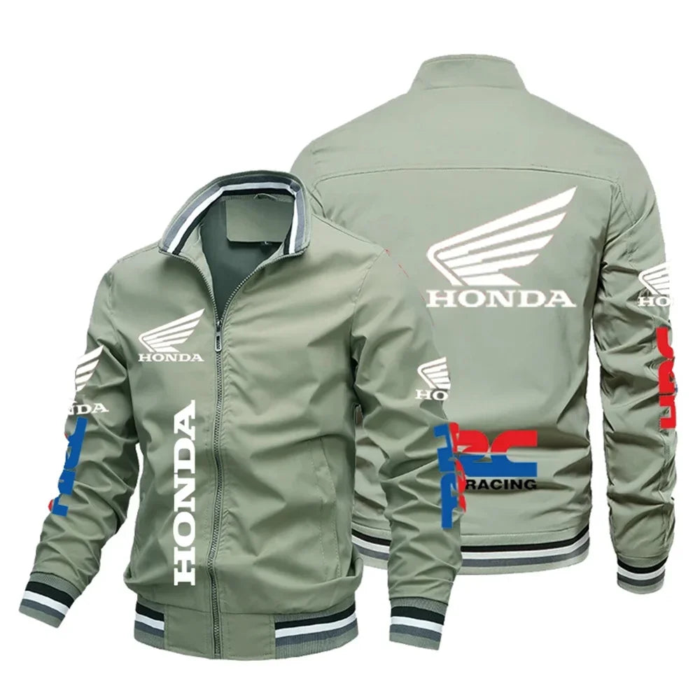 Honda Moto 2025 New Motorcycle Jacket Pattern Bomber Jacket Baseball Motorcycle Top Men
