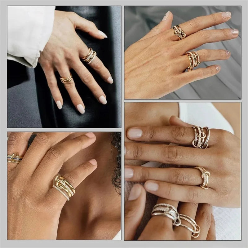 Two-Tone Stacking Ring Set — Four Rings, One Look