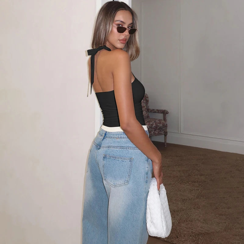 Women's Halter Backless Crop Top – Sexy Summer Tank Top