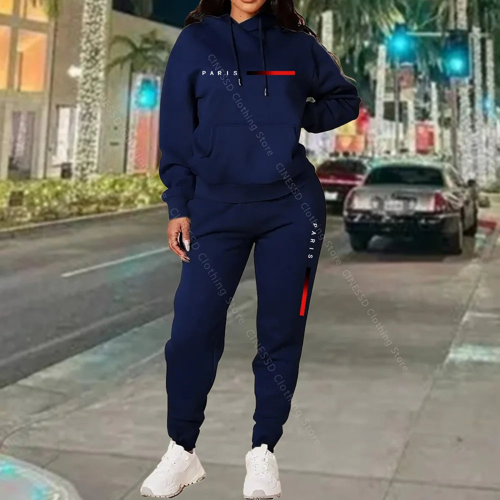 Women's Paris Print Hoodie & Jogger Set