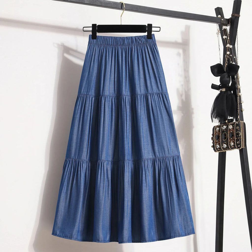 Women's Vintage A-Line Cake Skirt – High Waist Midi Skirt