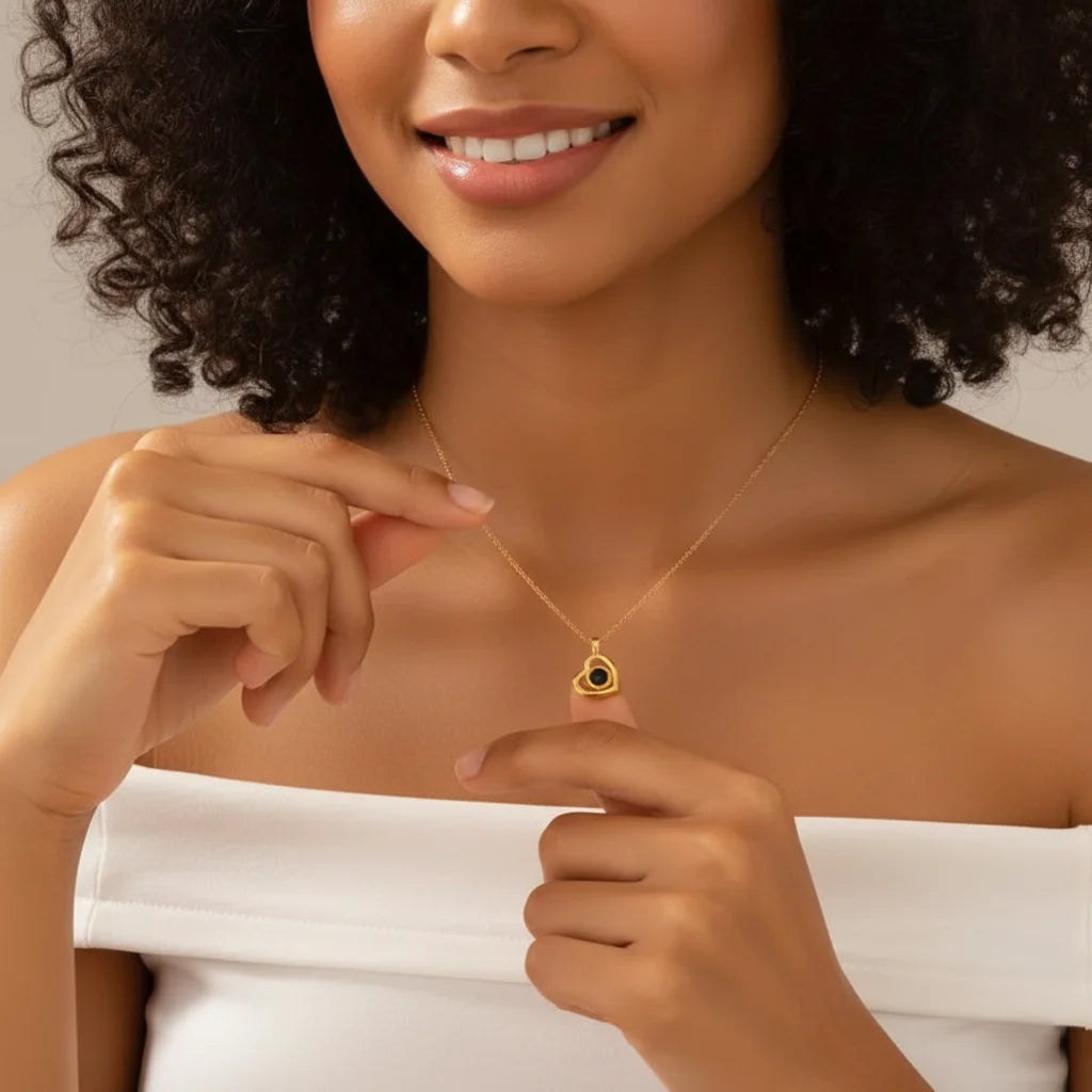 Personalised Photo Projection Necklace — Heart Pendant